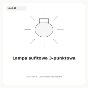 Lampa sufitowa 3-punktowa