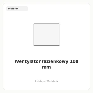 Wentylator łazienkowy 100 mm